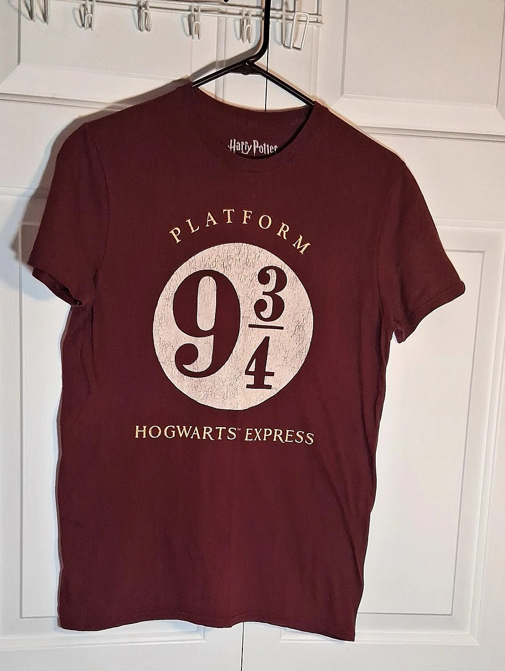 Harry Potter Platform 9 3/4 Hogwarts Express Graphic Tee Burgundy Small